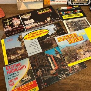 Huge Vintage Postcard And Paper Ephemera Lot Advertising And Souvenir 30s - 70s